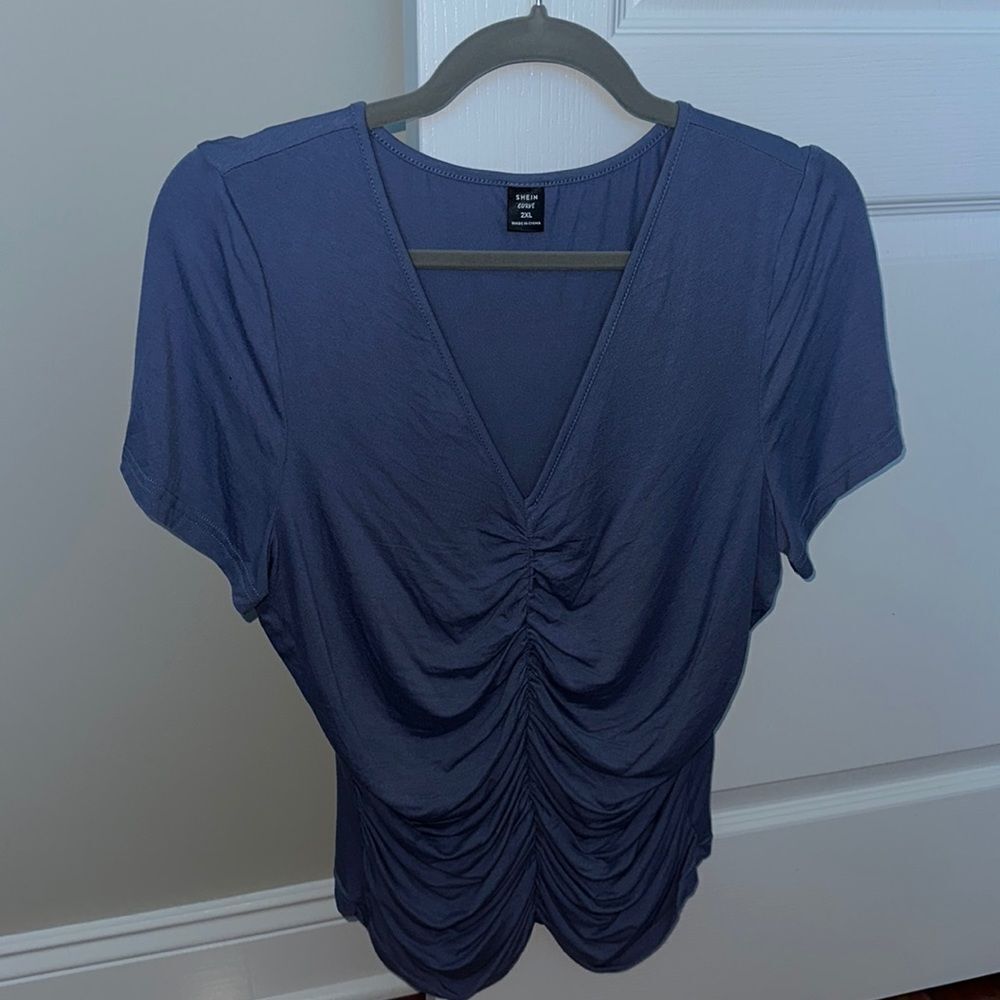 Shein Ruched V Neck Tee​​​​